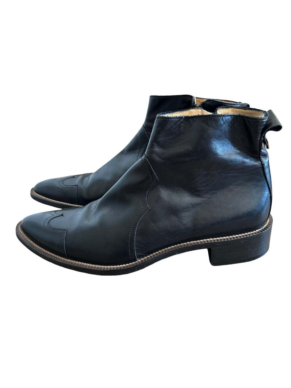 Cesare Paciotti Heroes Black Pointed Toe Western Leather Boots Men’s Shoe Size 8